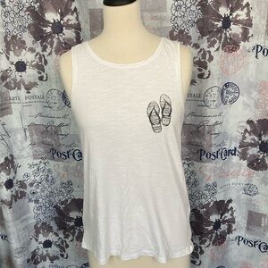 Old Navy White Sleeveless Relaxed Tank Top